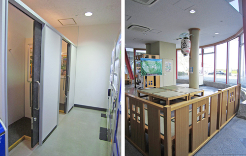 無料で使える更衣室と休憩所